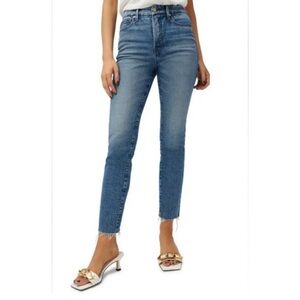 Good American Good Classic Jeans High Rise Raw Hem size 16 new with tags